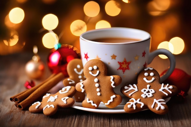 Christmas cookies and cocoa AI Generative