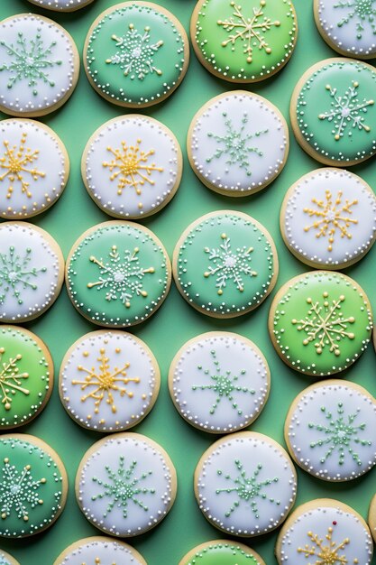 Photo christmas cookies covered with frosting