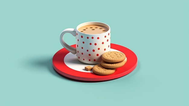 Christmas cookies and a cup of hot cocoa AI generated