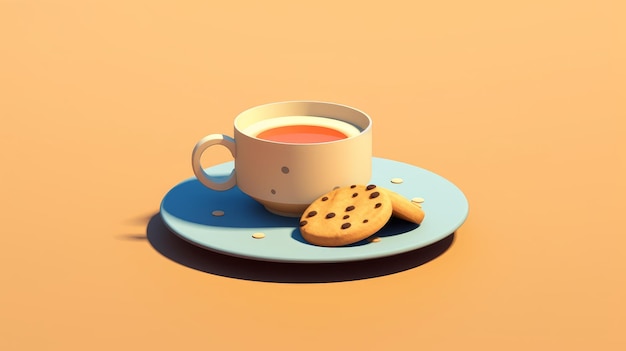 Christmas cookies and a cup of hot cocoa AI generated
