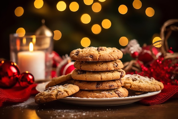 Christmas Cookies in a Festive Holiday Setting