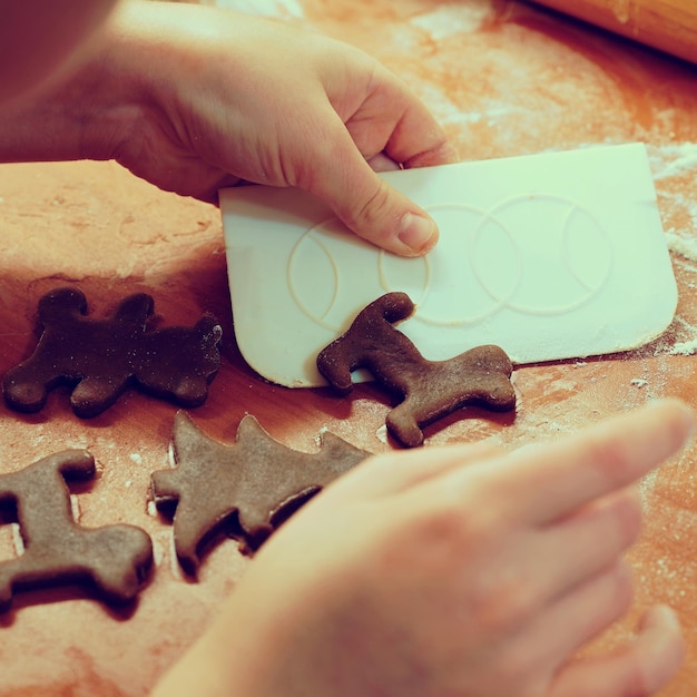 Christmas cookies gingerbread Preparation for baking homemade traditional sweets for the Christmas holidays in the Czech Republic