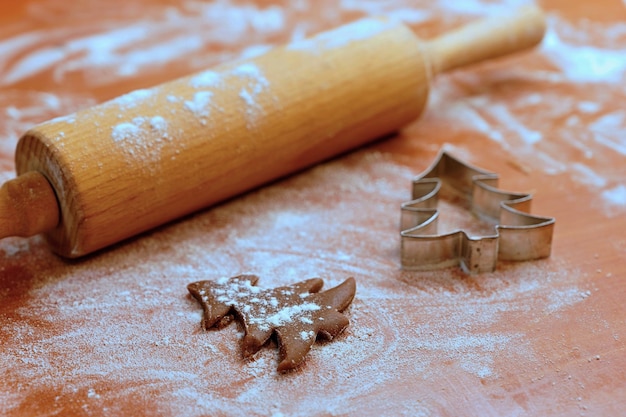 Christmas cookies gingerbread Preparation for baking homemade traditional sweets for the Christmas holidays in the Czech Republic