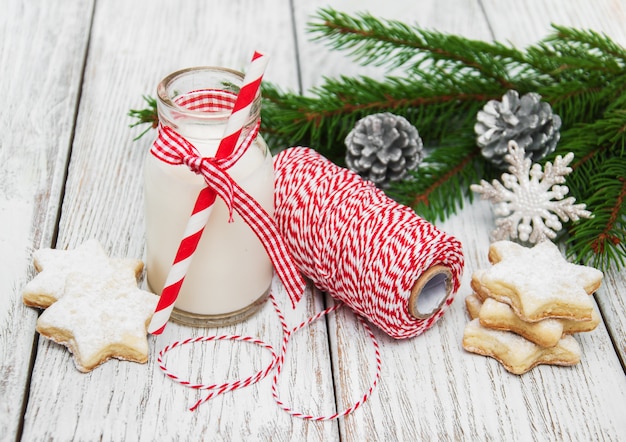 Christmas cookies and milk