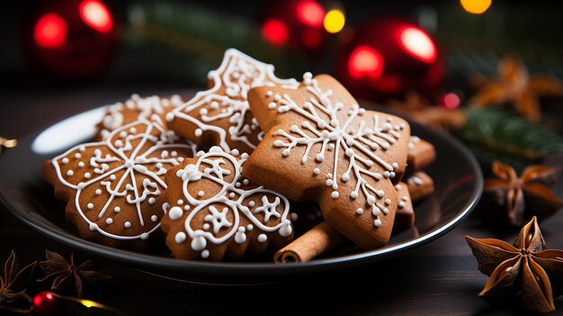 写真 クリスマス クッキー テーブル