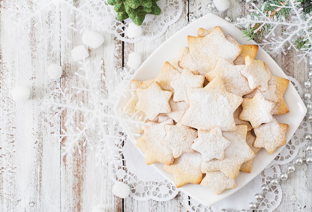 Christmas cookies and tinsel