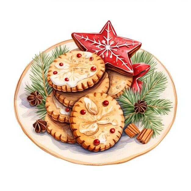 Christmas Cookies watercolor winter