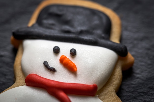 Christmas cookies on wooden table