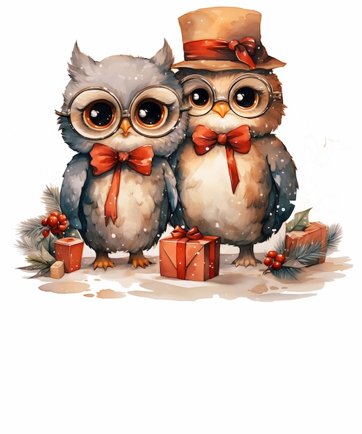 Christmas Couple Owl