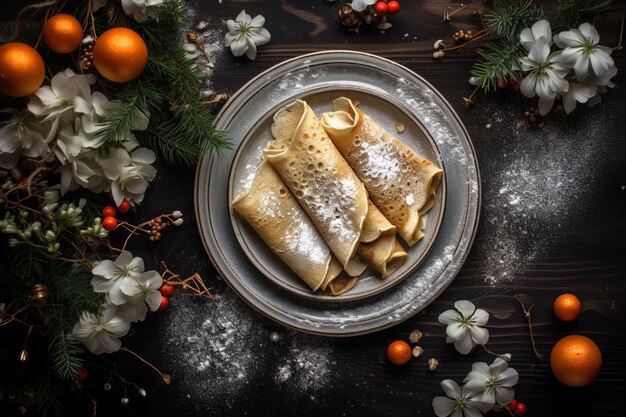 Foto crêpes di natale