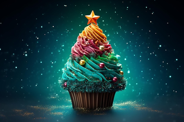 크리스마스 컵케이크 소셜 미디어 게시물