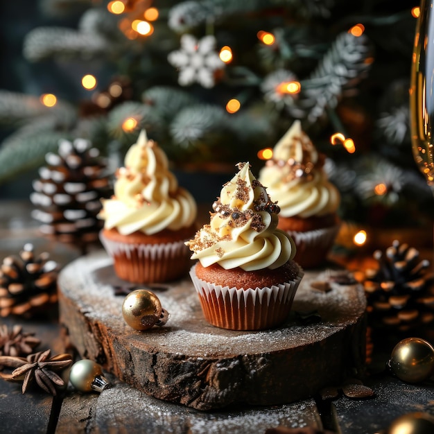 Christmas cupcakes decorated with candy