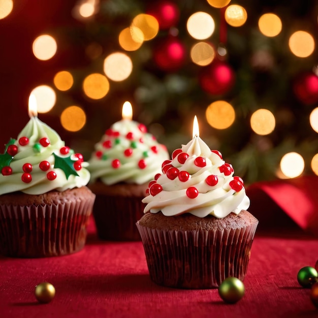 Christmas cupcakes festive treats with colorful icing holiday traditional baked cakes