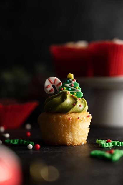 Natale cupcakes moody lifestyle sfondo stagionale cottura casalinga