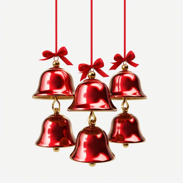 Christmas day bells on white background