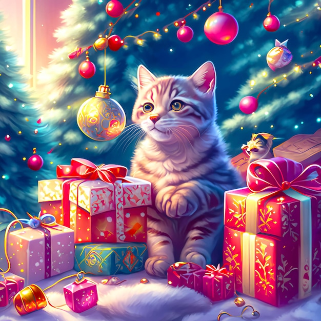 Christmas day celebration high quality background image AI Generated