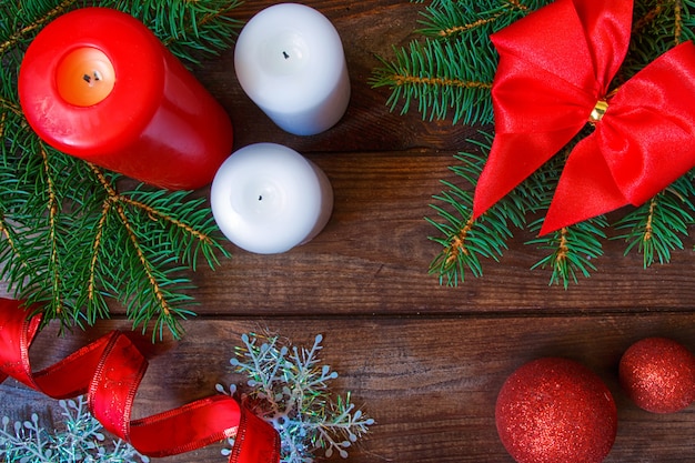 Christmas decor balls in a New Year's composition festive decoration