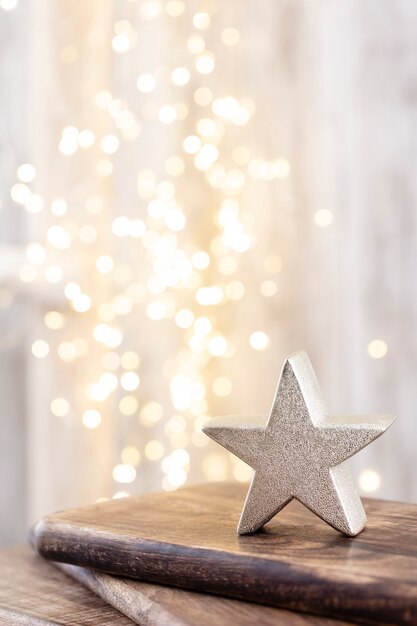 Christmas decor on  bokeh background.