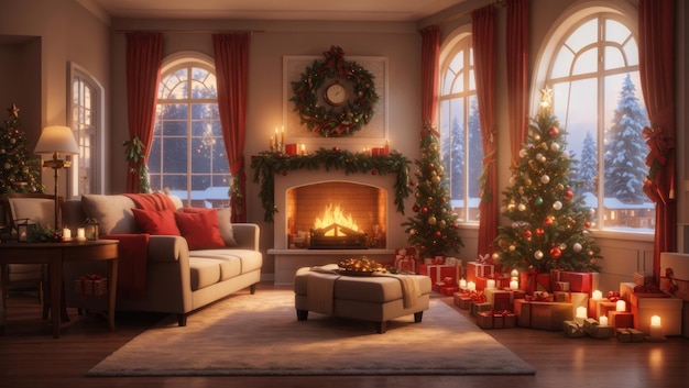 Christmas Decor in the Cozy Living Room