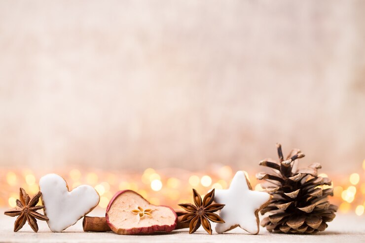 Photo クリスマスの装飾とグリーティングカード。シンボルクリスマス。