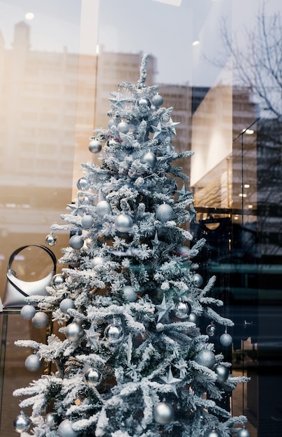 Christmas decorated vitrine