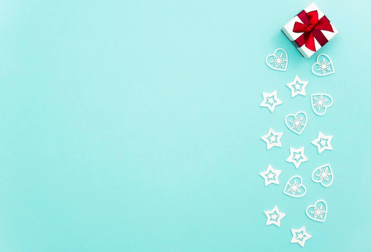 Photo christmas decoration against blue background