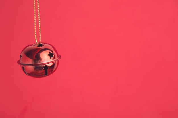 Photo christmas decoration against red background