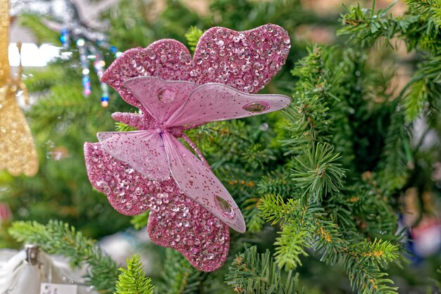 Christmas decoration on artificial Christmas tree