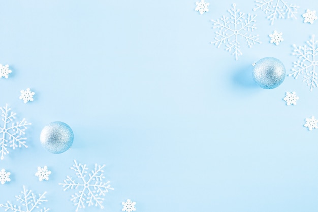 Christmas decoration background  on blue background