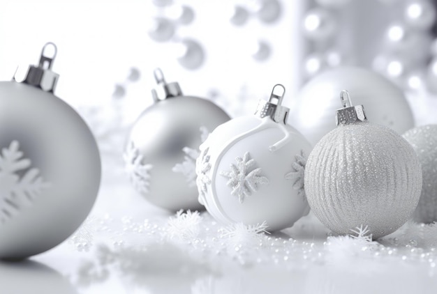 Christmas decoration balls on white background decoration Generative AI