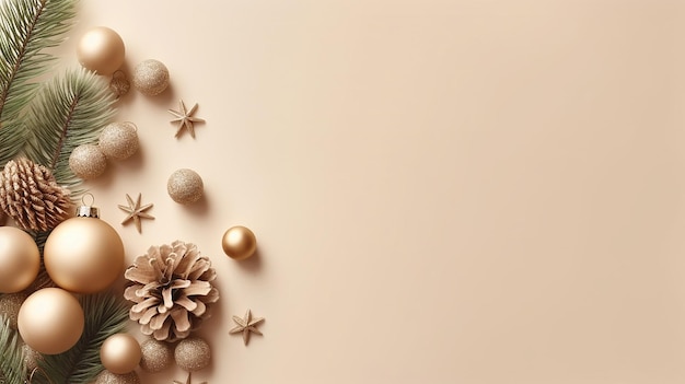 Christmas decoration on a beige background