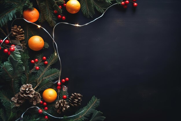 Christmas decoration on a black background