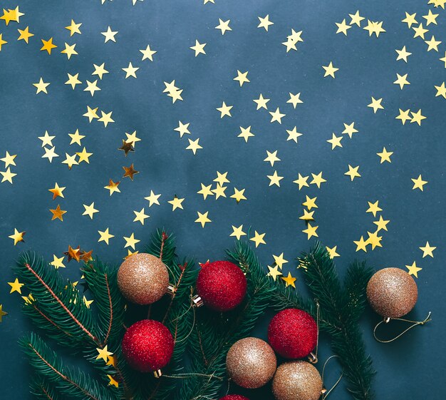 Christmas decoration on a blue background