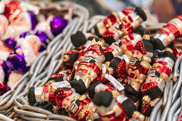 Christmas decoration on the counter of the store