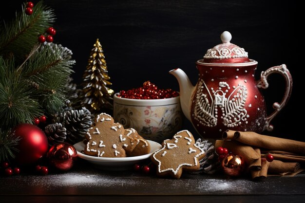 Christmas decoration on dark background