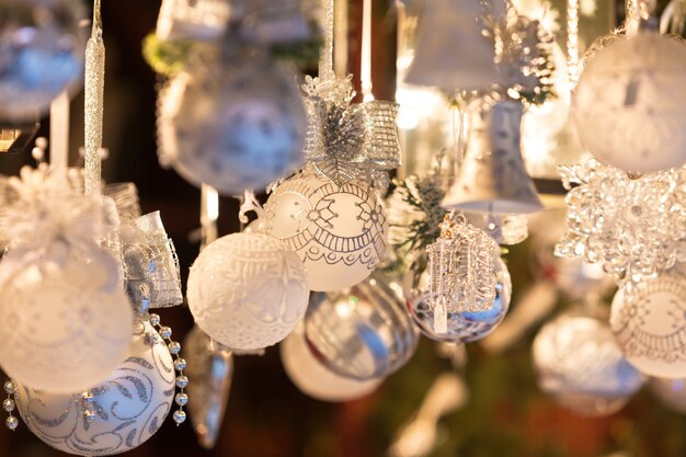 Christmas decoration on a european market