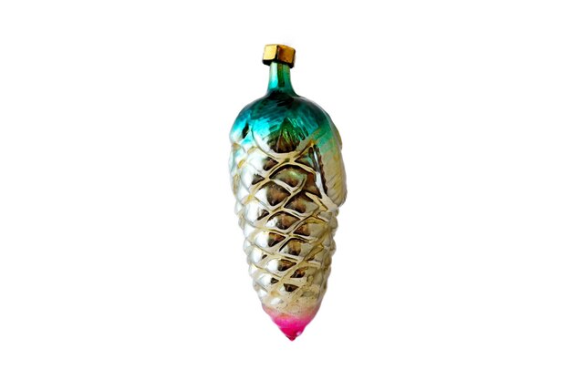 Christmas decoration in the form of a cone on a white background