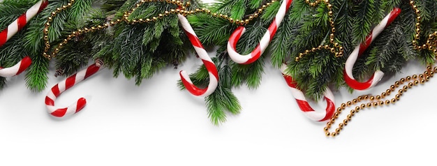 christmas decoration frame isolated on white