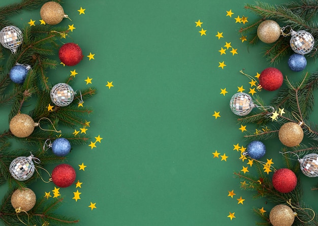 Christmas decoration on green surface