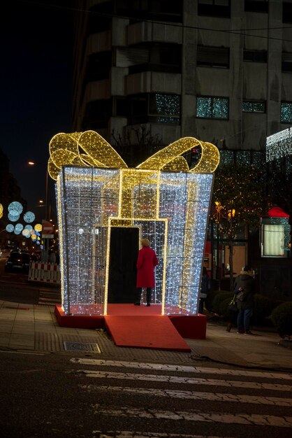 Christmas decoration and lights of the city of Vigo