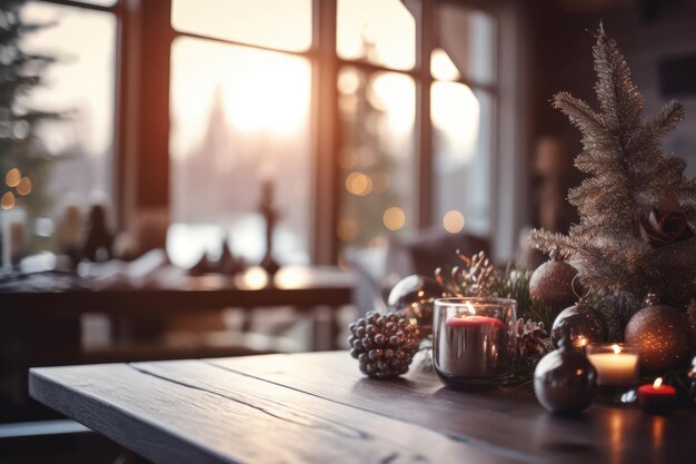 Christmas decoration in living room interior