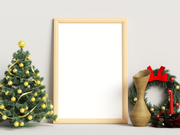 Christmas Decoration Mock Up Poster Frame