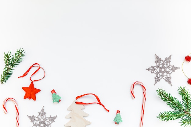 Christmas decoration pattern on white background