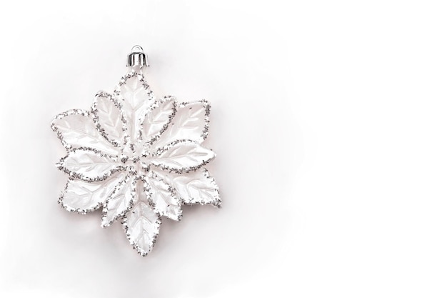 Christmas decoration, poinsettia to decorate, white background, space, ornament on white background