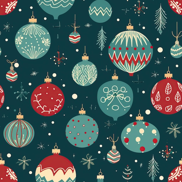 Christmas decoration seamless pattern AI Generated