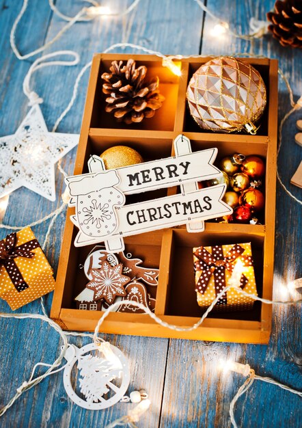 Christmas decoration surface for greetings with free space for text