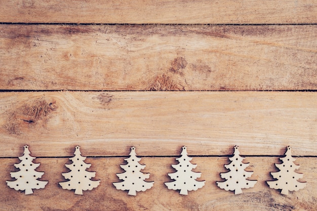  Christmas decoration on table wood with copy space