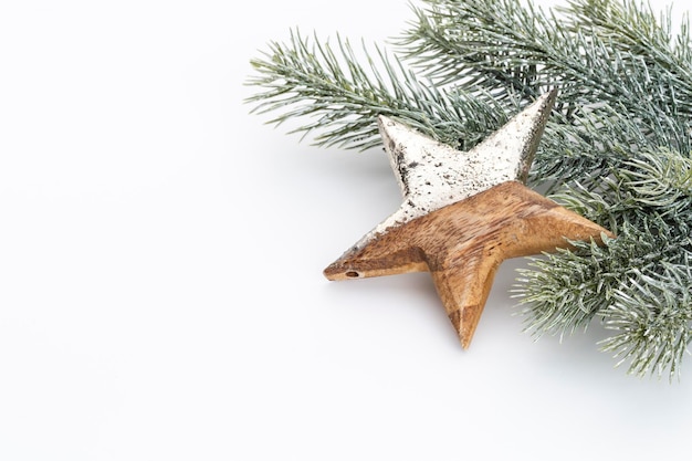 Christmas decoration on white background.