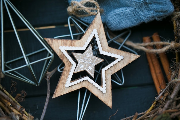 Christmas decoration with balls and gift box