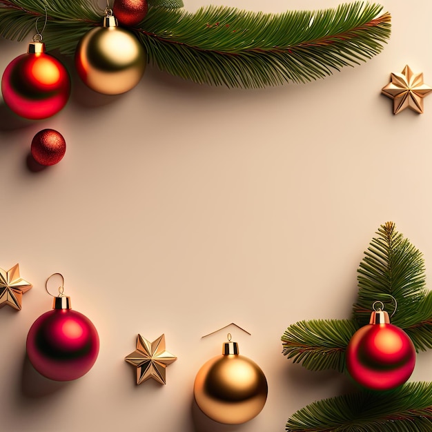 Christmas decoration with copy space on paper background
